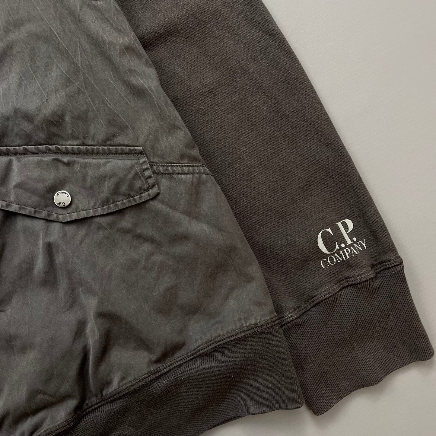 C.P. Company Grey Cotton Detachable Hood Zip-Through Jacket