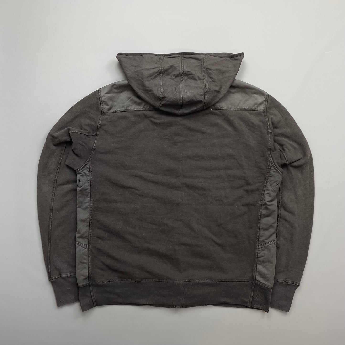 C.P. Company Grey Cotton Detachable Hood Zip-Through Jacket