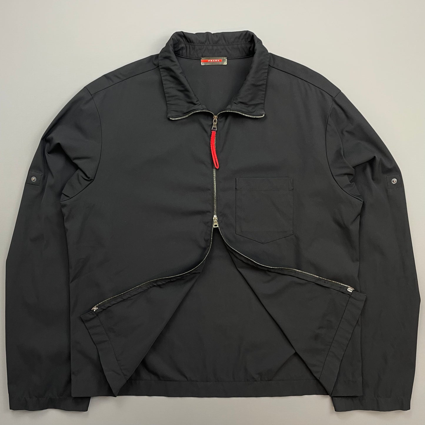Prada Sport Navy 00s Lightweight Adjustable Sleeve Overshirt Jacket