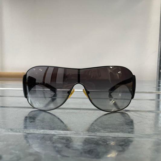Prada Sport Black 00s Shield Sunglasses