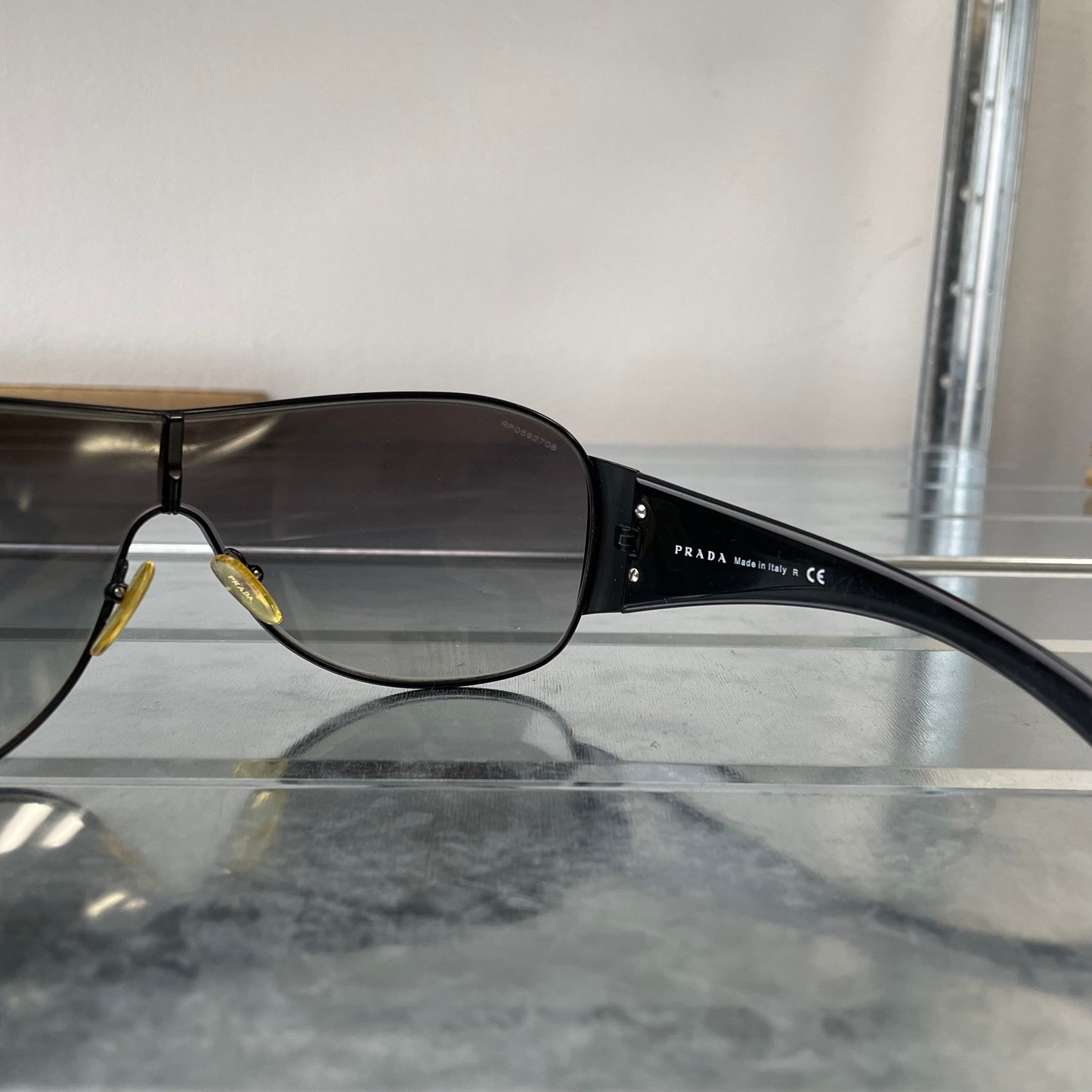 Prada Sport Black 00s Shield Sunglasses