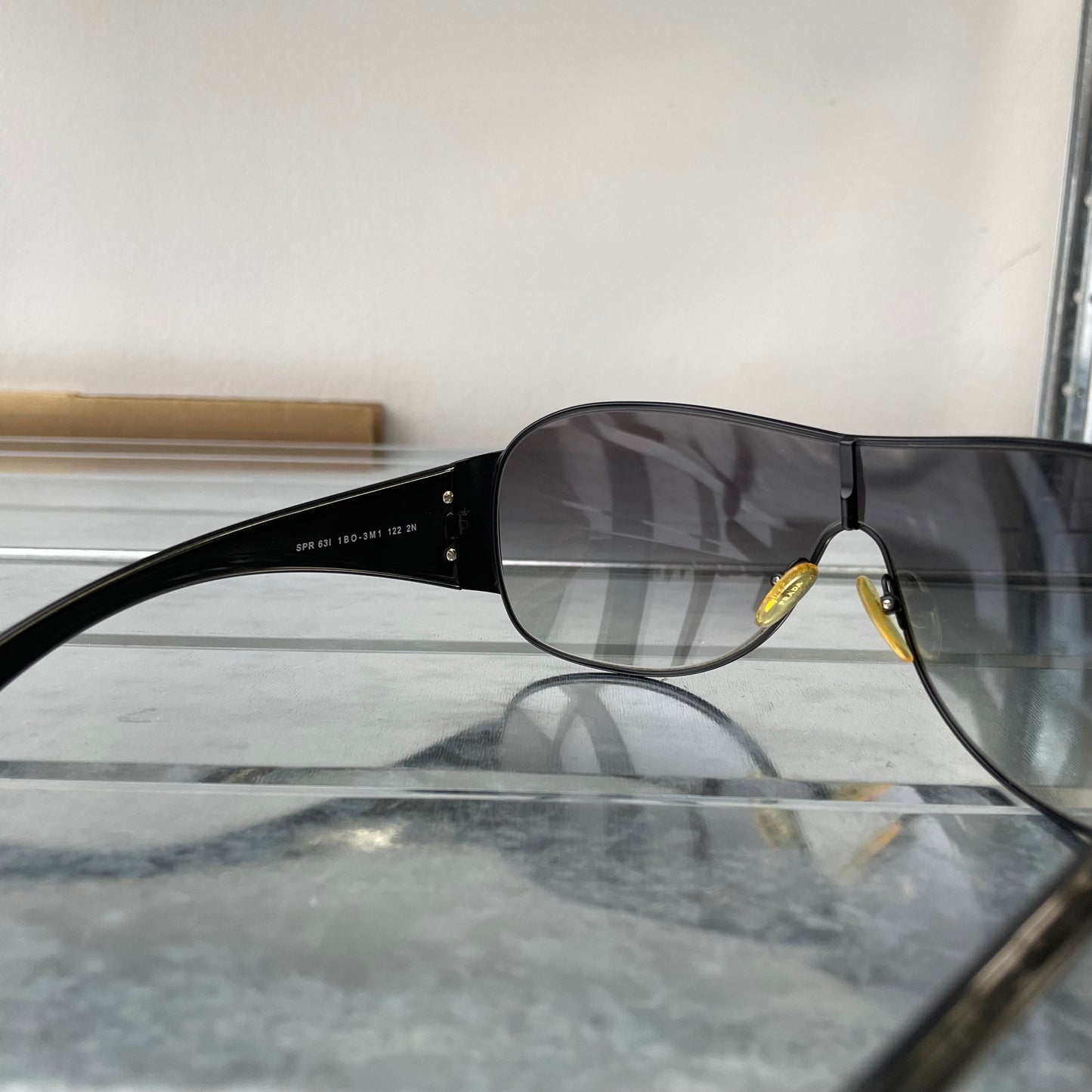 Prada Sport Black 00s Shield Sunglasses