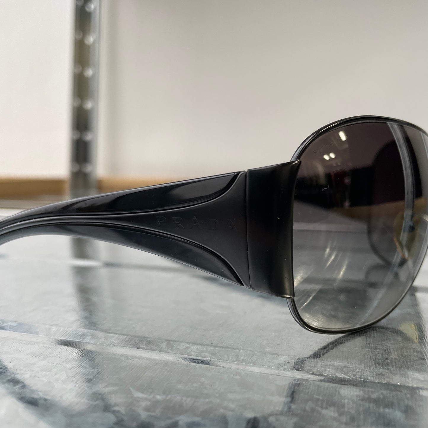 Prada Sport Black 00s Shield Sunglasses