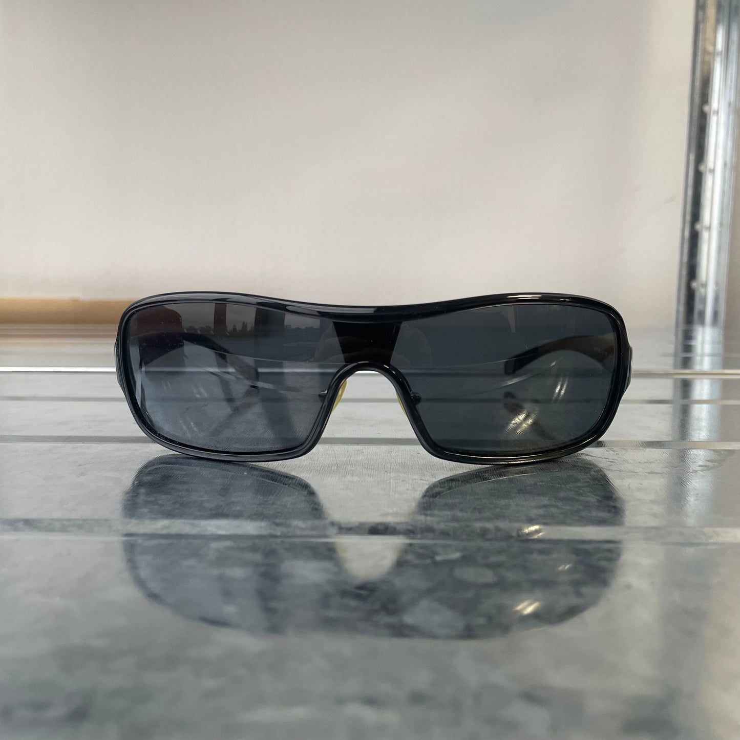 Prada Sport Black Wide Silver Accent Sunglasses