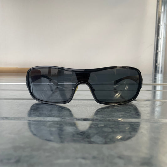 Prada Sport Black Wide Silver Accent Sunglasses