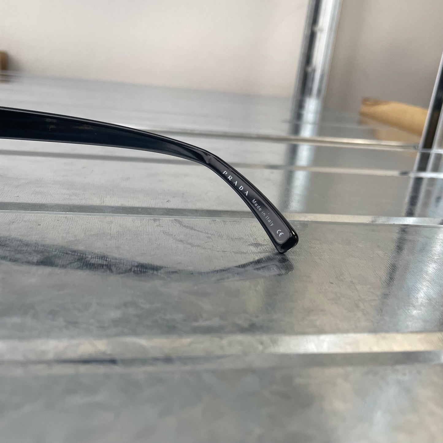 Prada Sport Black Wide Silver Accent Sunglasses