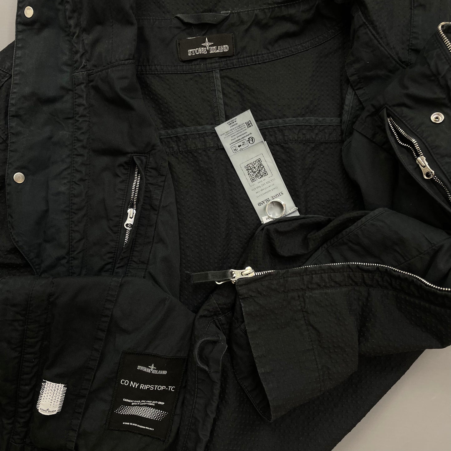 Stone Island Black SS23 Shadow Project CO NY Ripstop-TC Hooded Jacket
