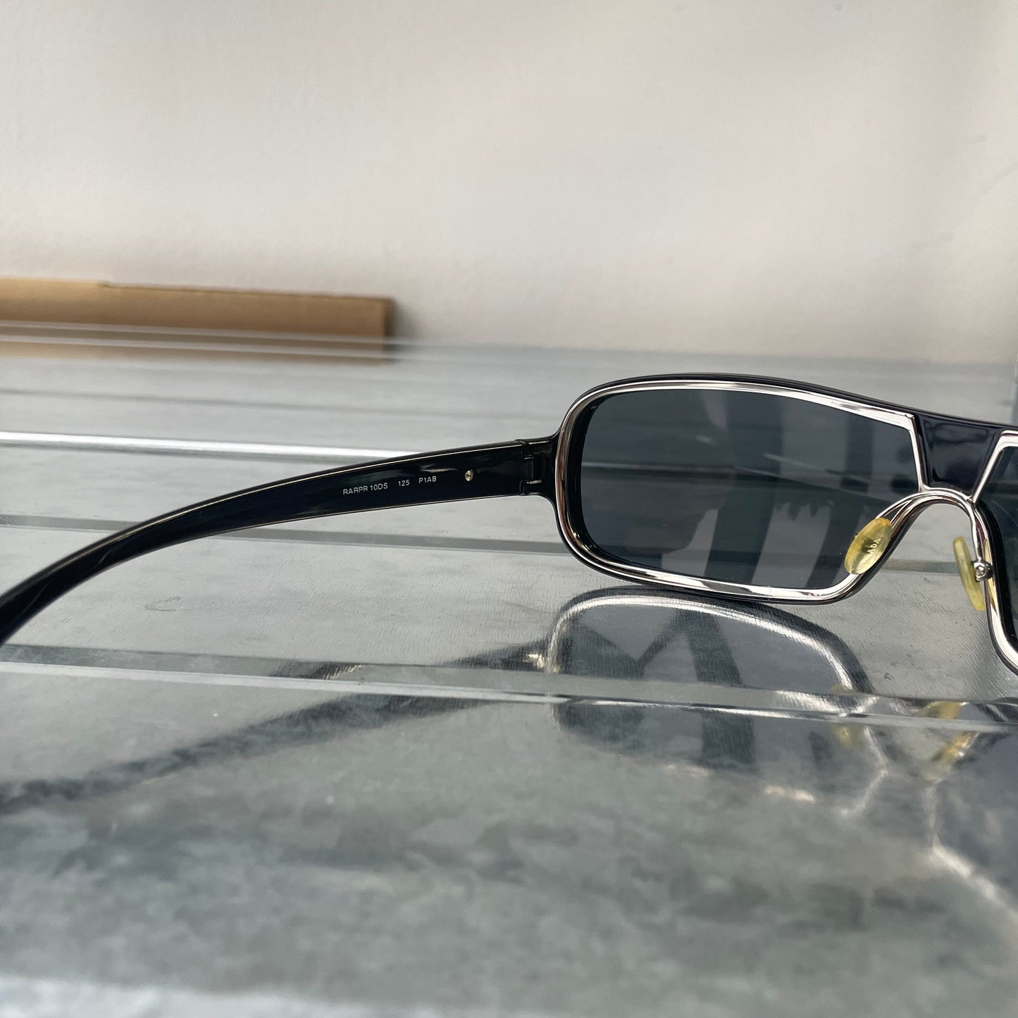 Prada Sport Black Wide Silver Accent Sunglasses