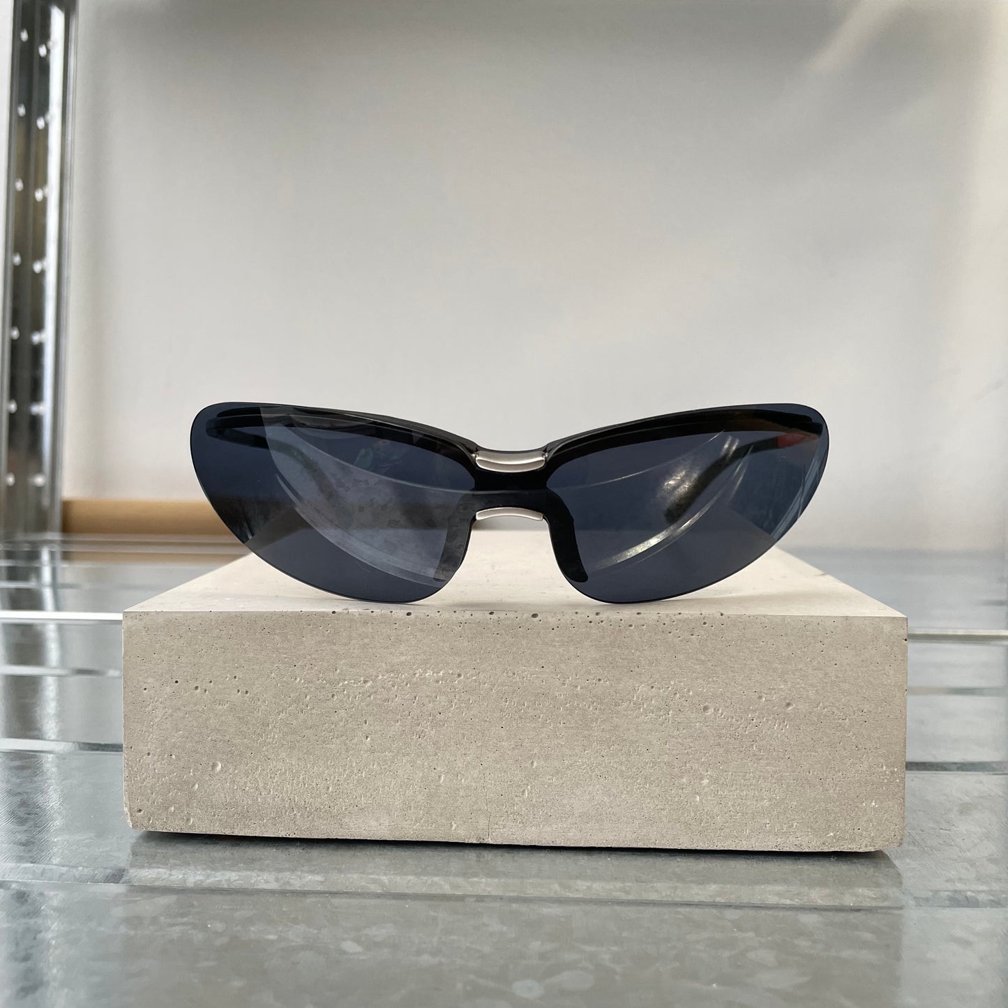 Prada Sport Silver & Red Metal Frame Racing Sunglasses