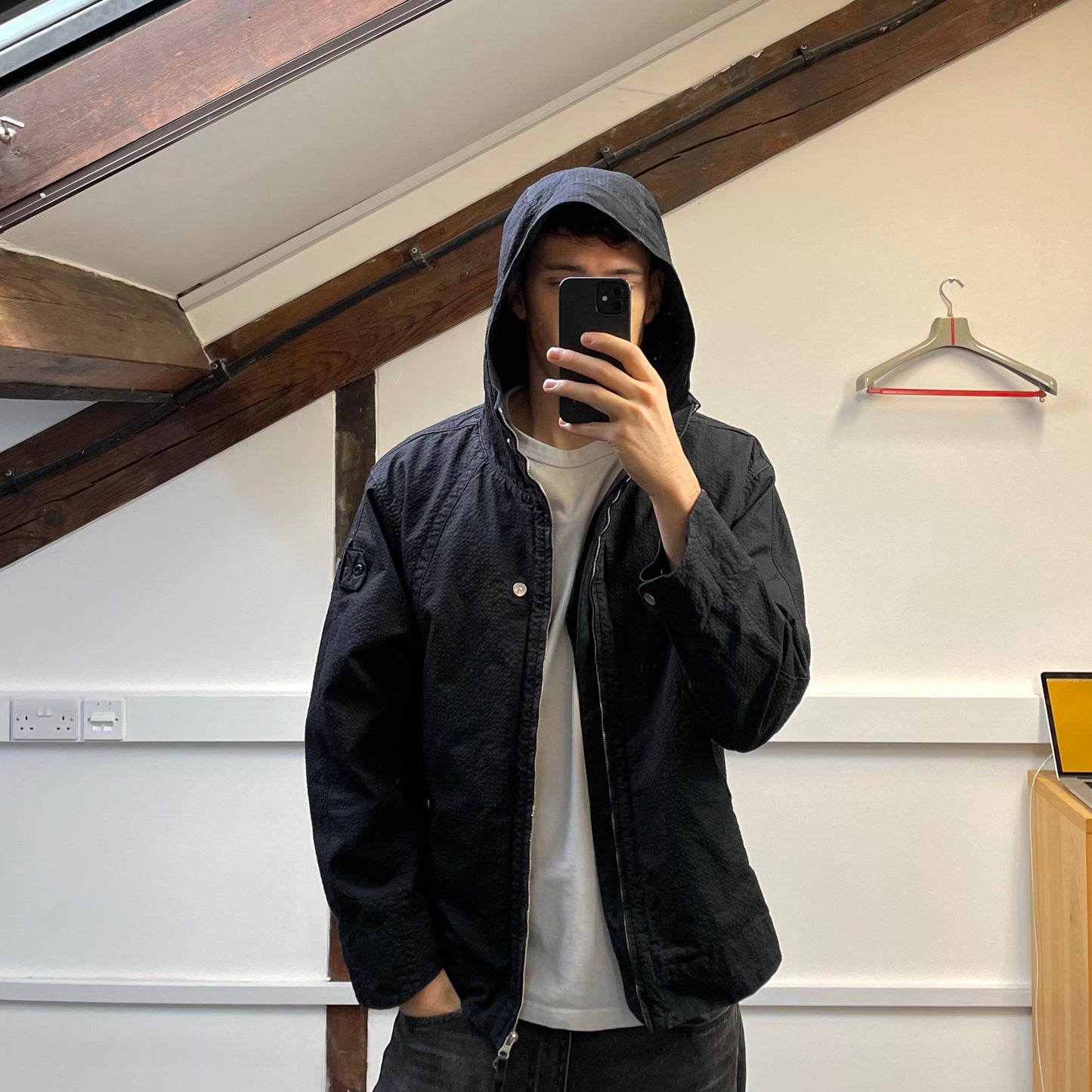 Stone Island Black SS23 Shadow Project CO NY Ripstop-TC Hooded Jacket
