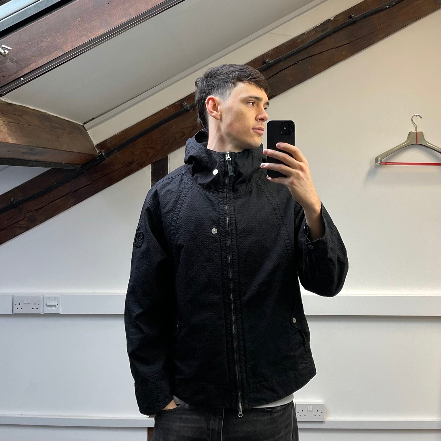 Stone Island Black SS23 Shadow Project CO NY Ripstop-TC Hooded Jacket