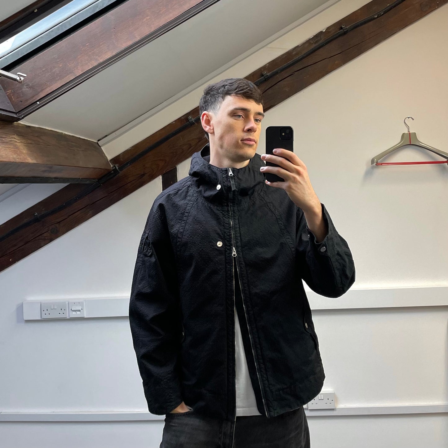 Stone Island Black SS23 Shadow Project CO NY Ripstop-TC Hooded Jacket