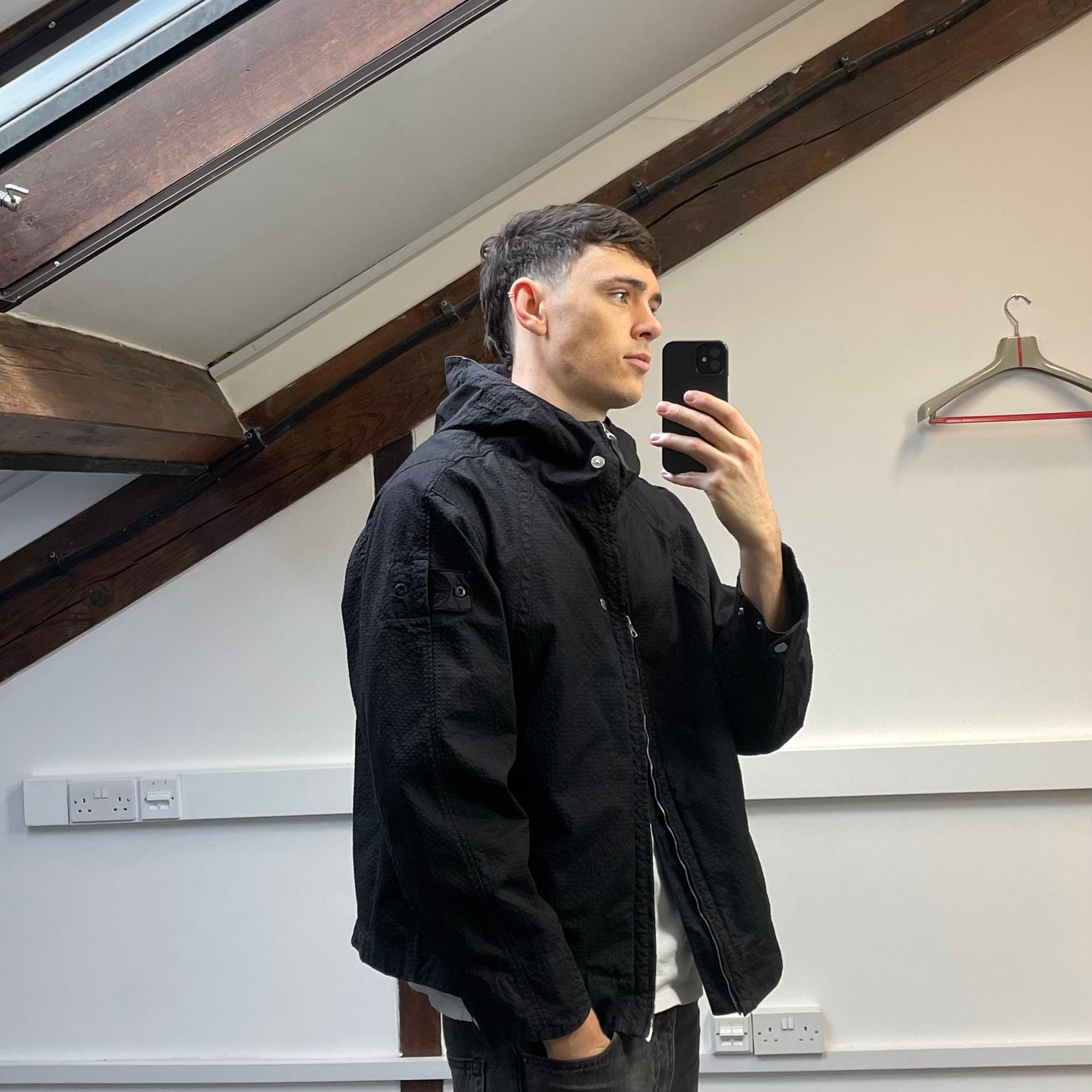 Stone Island Black SS23 Shadow Project CO NY Ripstop-TC Hooded Jacket