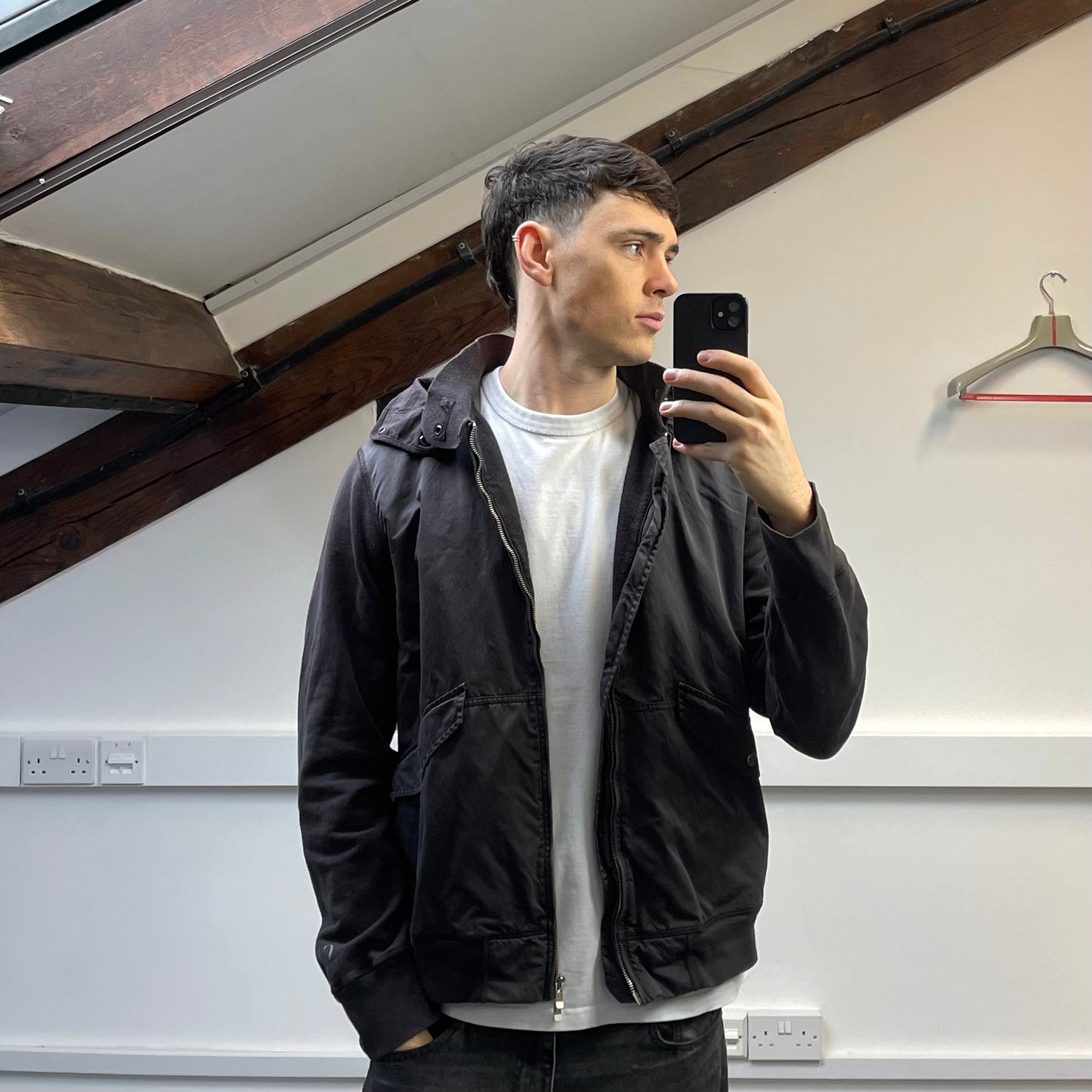 C.P. Company Grey Cotton Detachable Hood Zip-Through Jacket