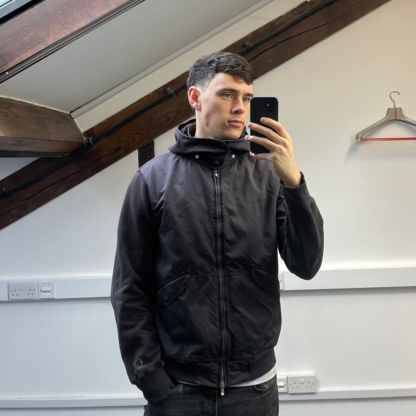 C.P. Company Grey Cotton Detachable Hood Zip-Through Jacket