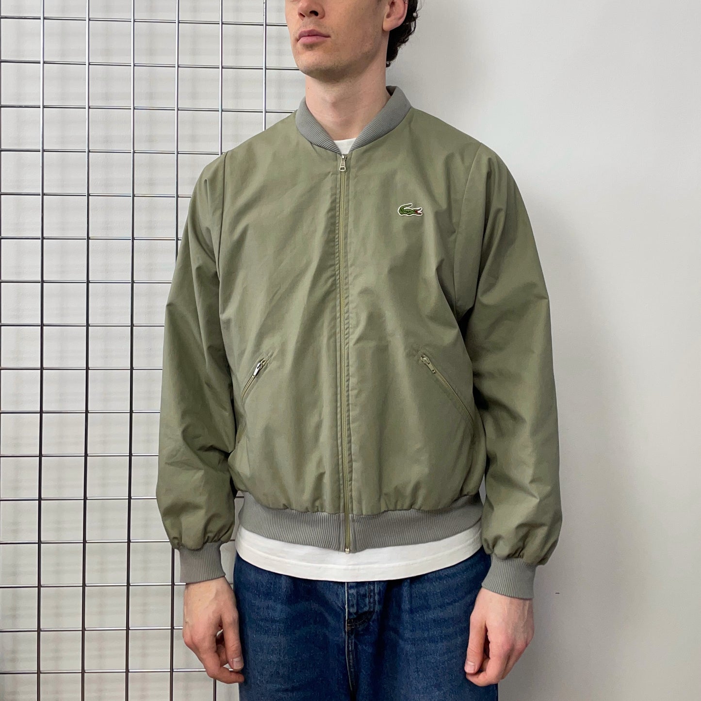Lacoste Chemise Green & Plaid 90s Reversible Bomber Jacket