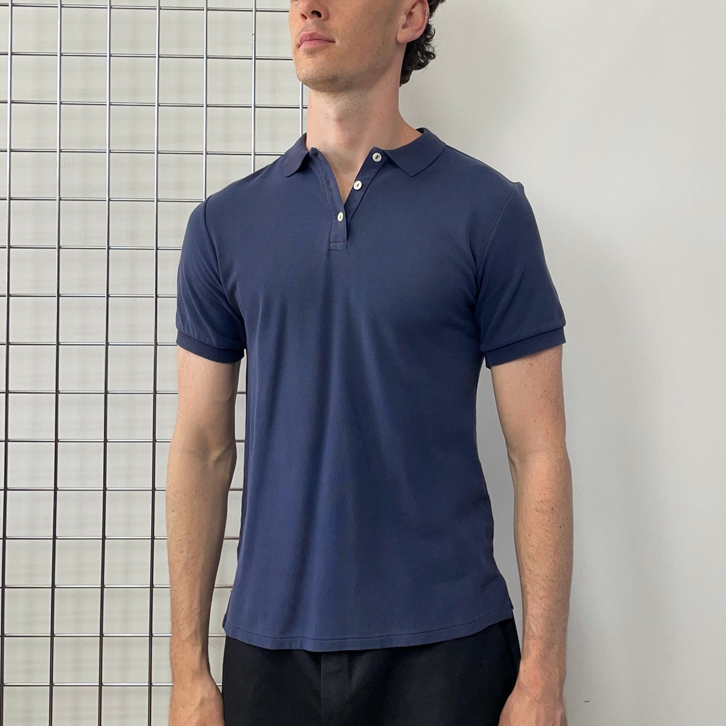 Vintage St Michael Navy 80s Faded Polo Shirt