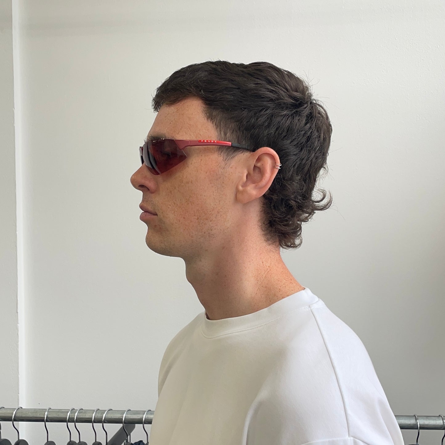 Prada Sport Red Wrap Racing Sunglasses