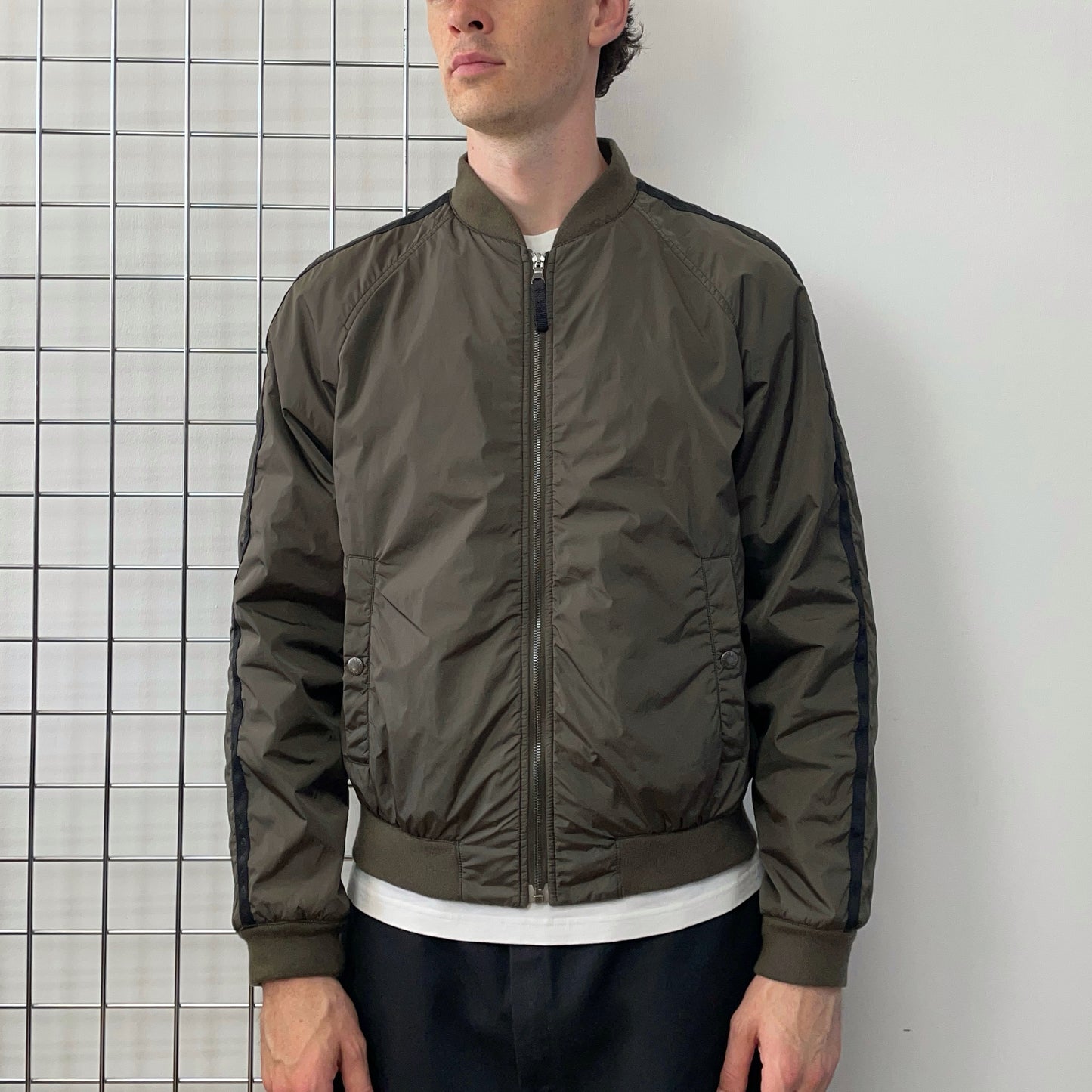 Prada Sport Khaki 2007 Nylon Racing Bomber Jacket