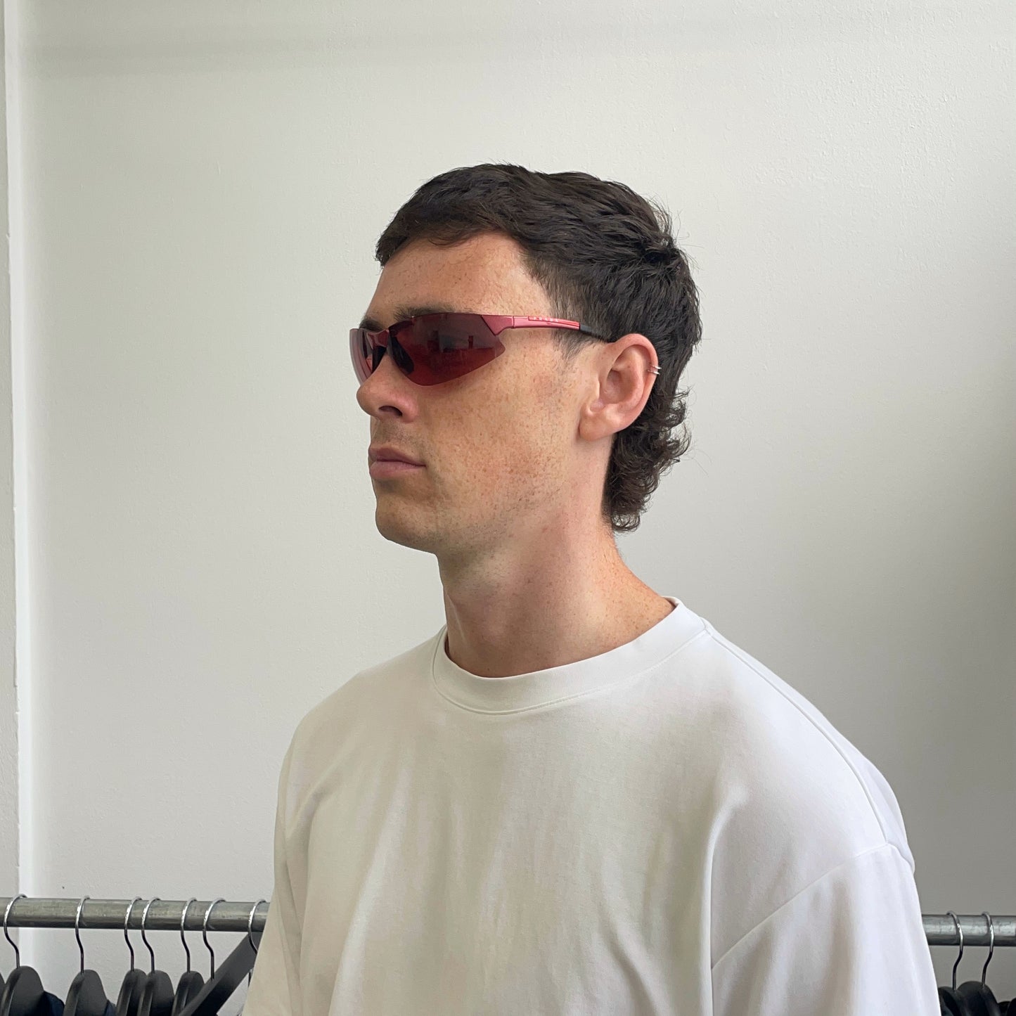 Prada Sport Red Wrap Racing Sunglasses