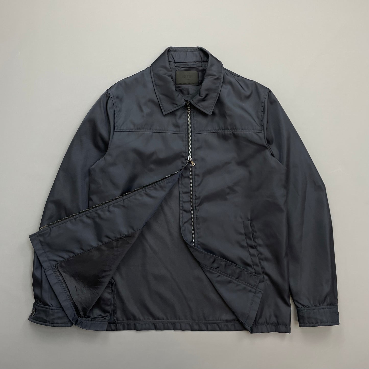 Prada Navy Nylon Overshirt Zip-Through Jacket