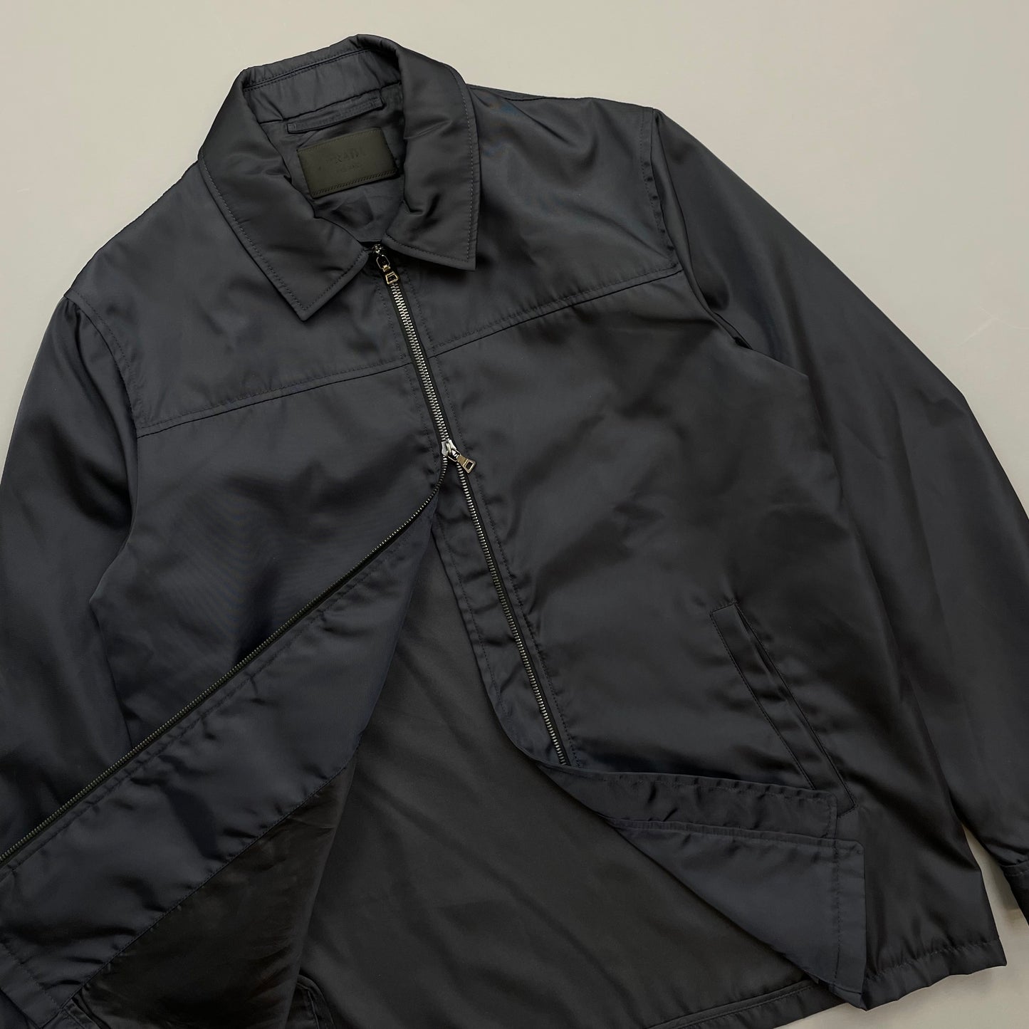 Prada Navy Nylon Overshirt Zip-Through Jacket