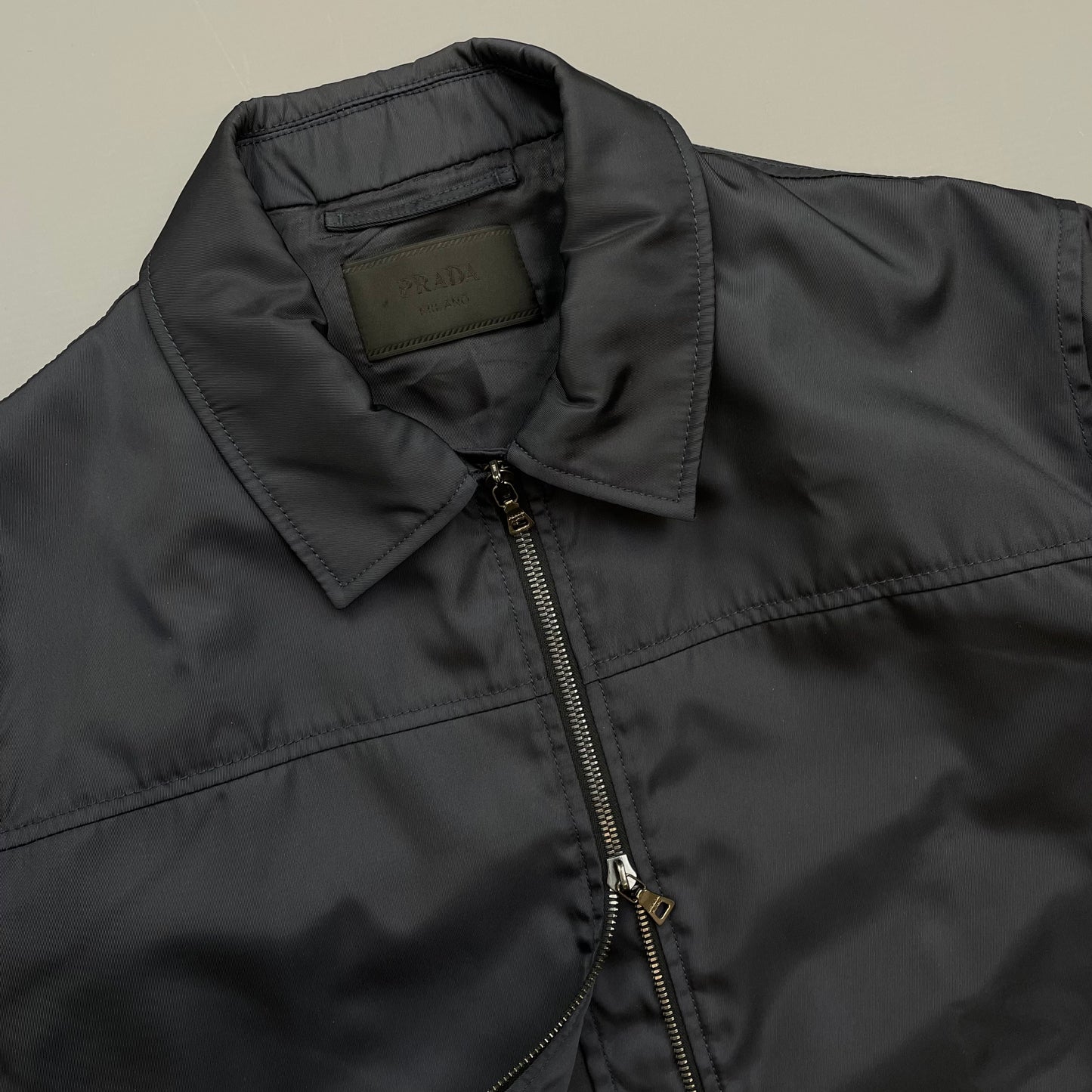Prada Navy Nylon Overshirt Zip-Through Jacket