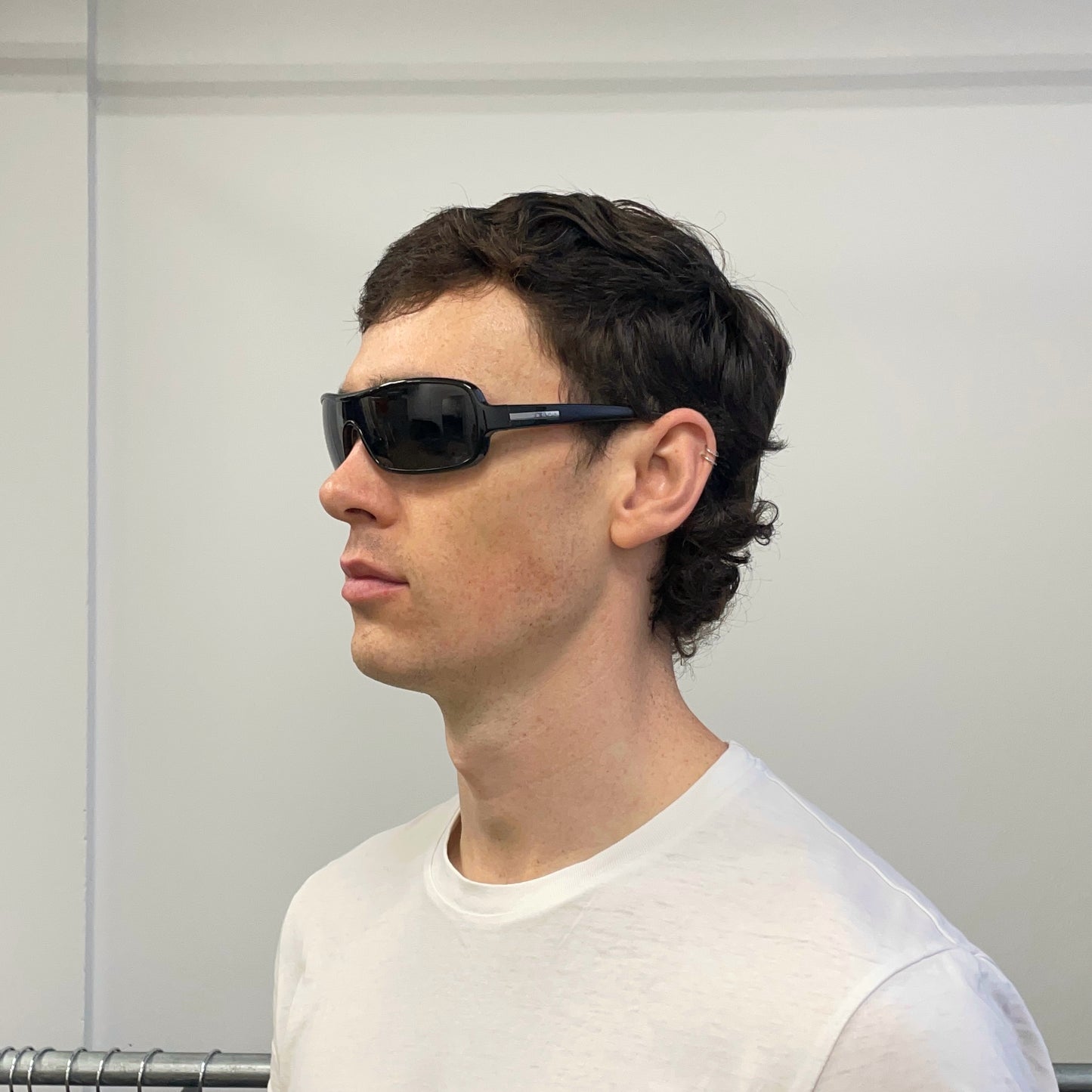 Prada Sport Black Wide Silver Accent Sunglasses