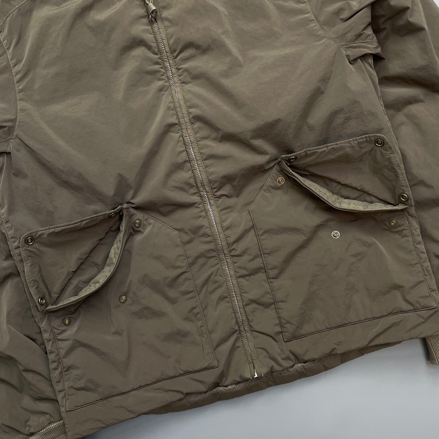 C.P. Company Brown Nylon Down Padded Bomber Jacket