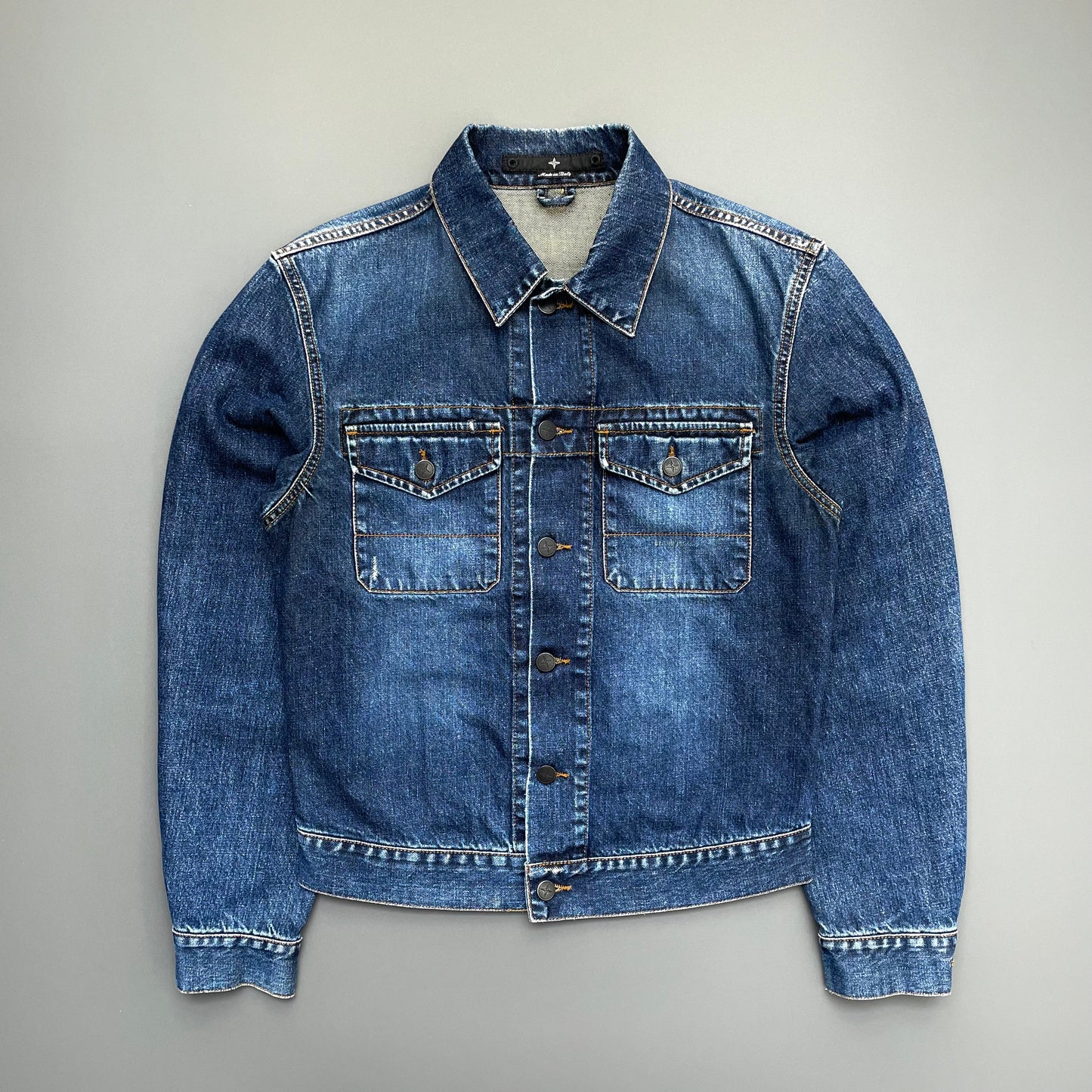 Stone Island Denims Navy 00s Denim Trucker Jacket