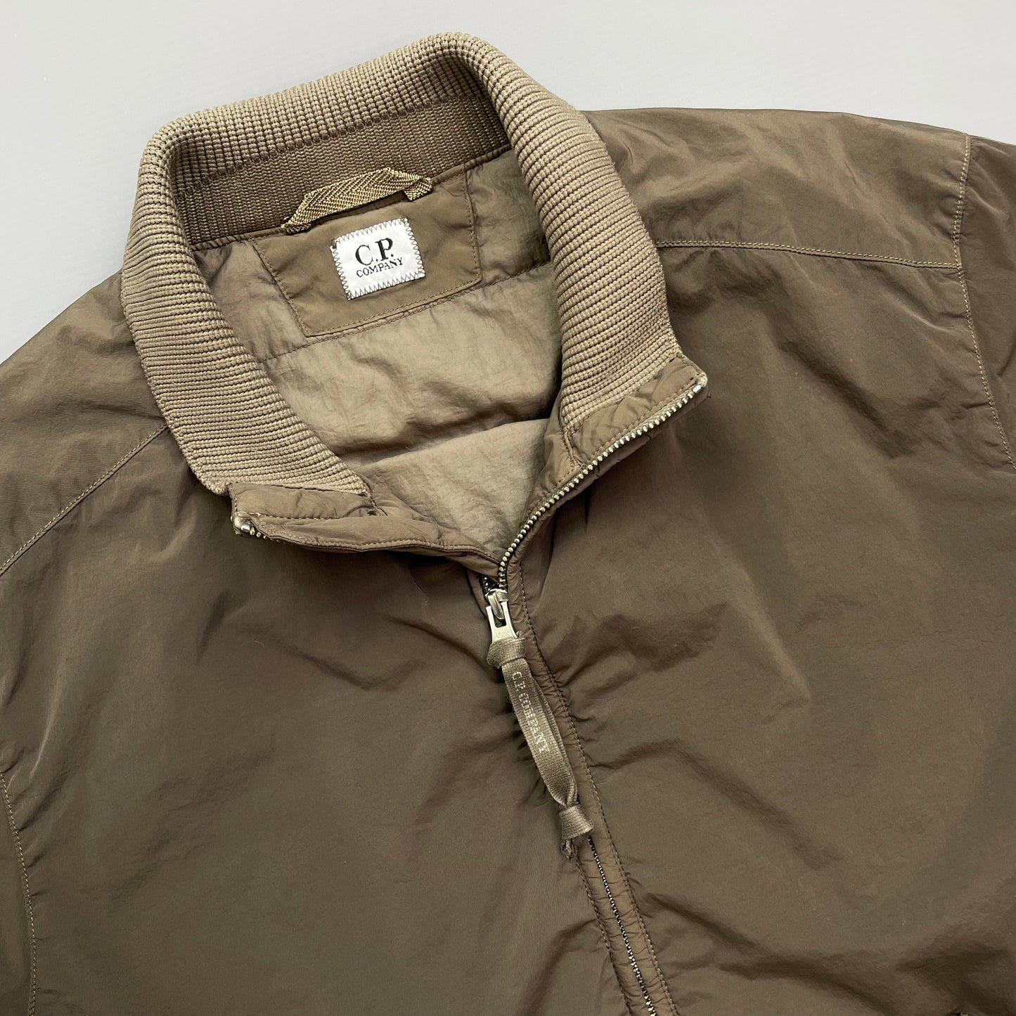 C.P. Company Brown Nylon Down Padded Bomber Jacket