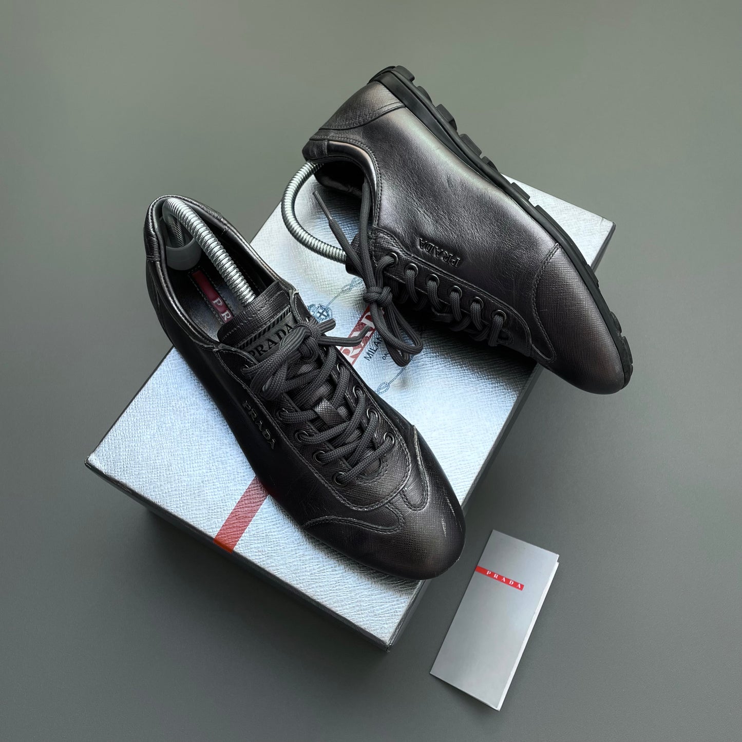 Prada Sport Purple Grey 2009 Women's Saffiano Lux I Trainers