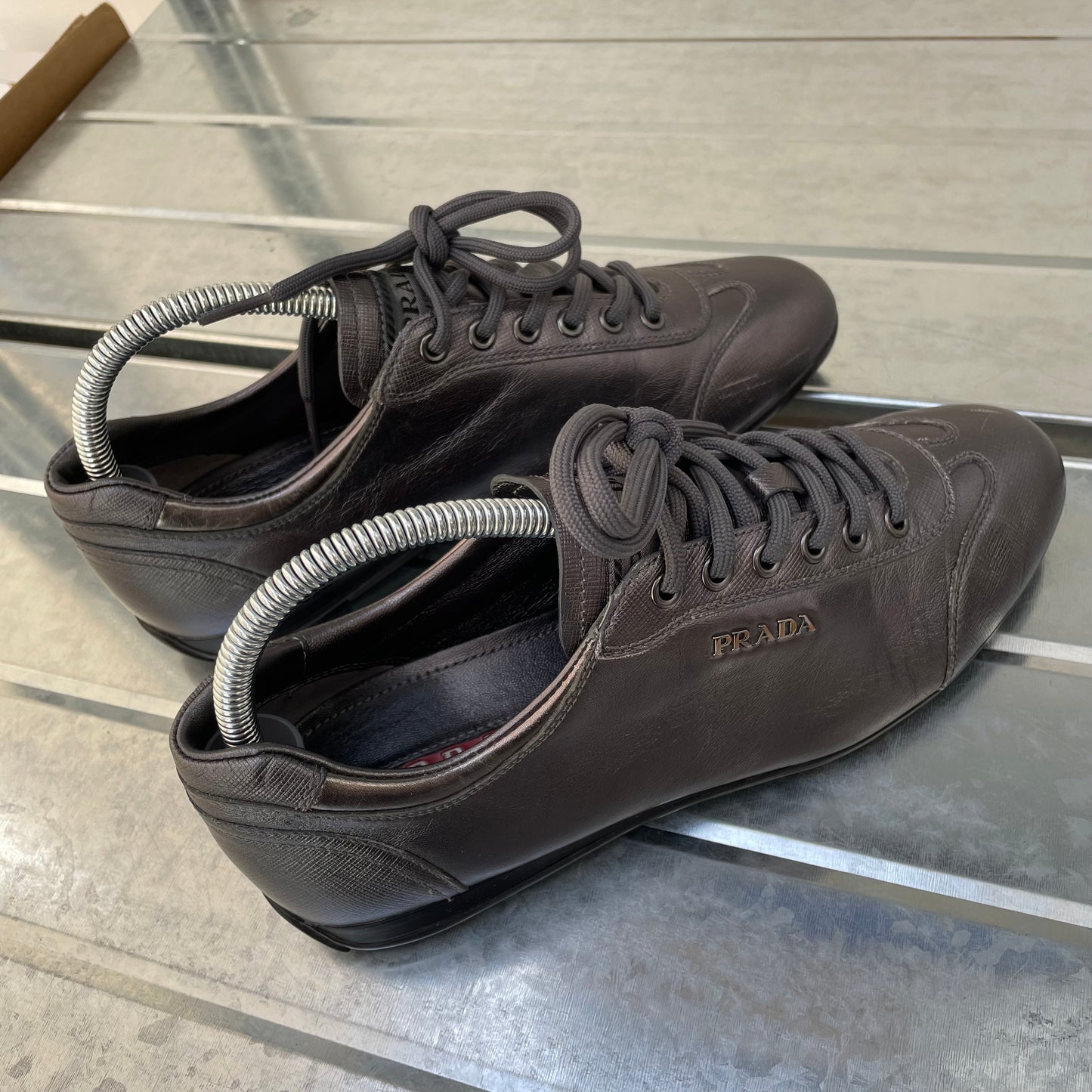 Prada Sport Purple Grey 2009 Women's Saffiano Lux I Trainers