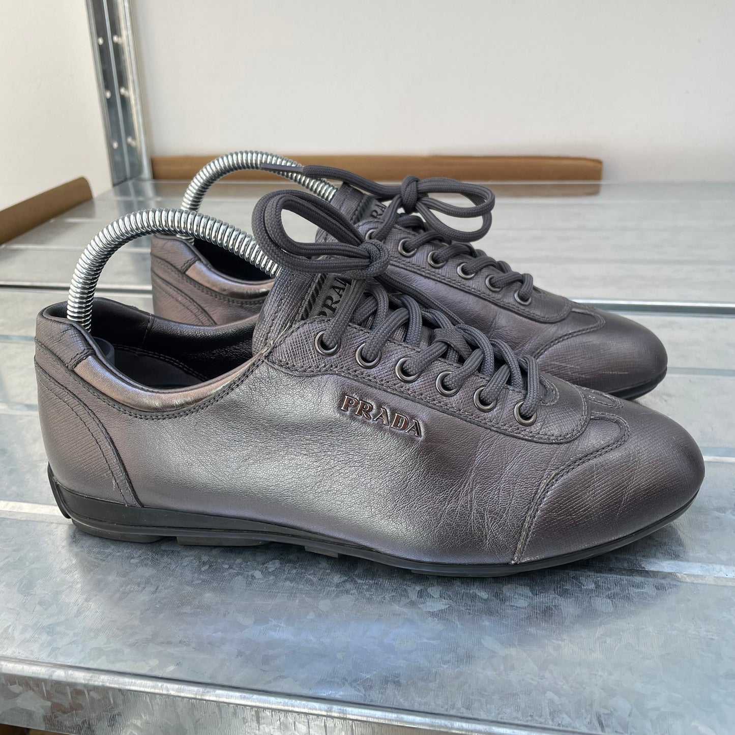 Prada Sport Purple Grey 2009 Women's Saffiano Lux I Trainers