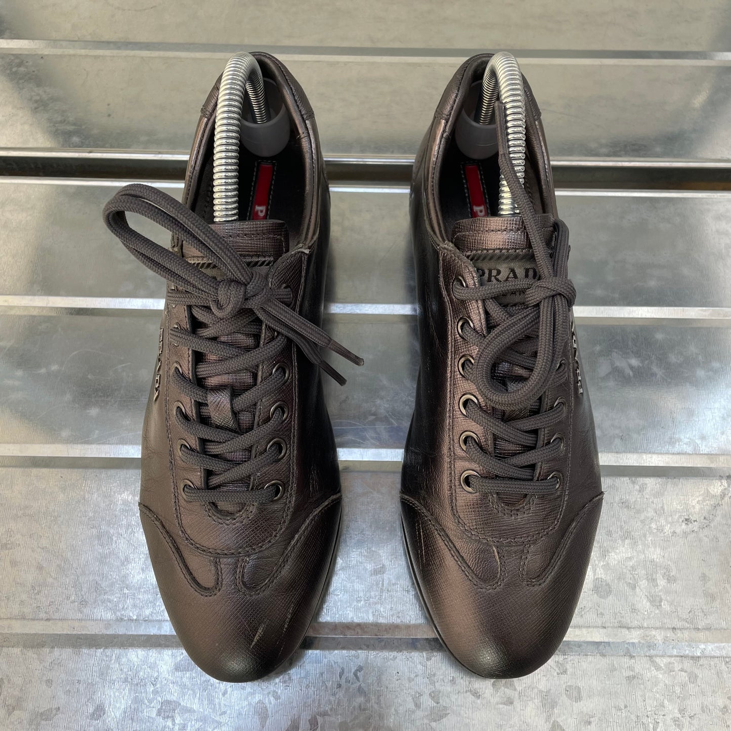 Prada Sport Purple Grey 2009 Women's Saffiano Lux I Trainers