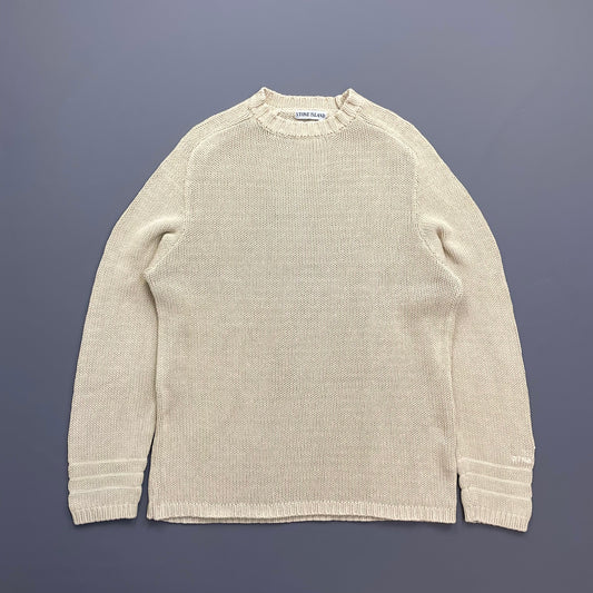 Stone Island Cream SS98 Midweight Knit Crewneck Jumper