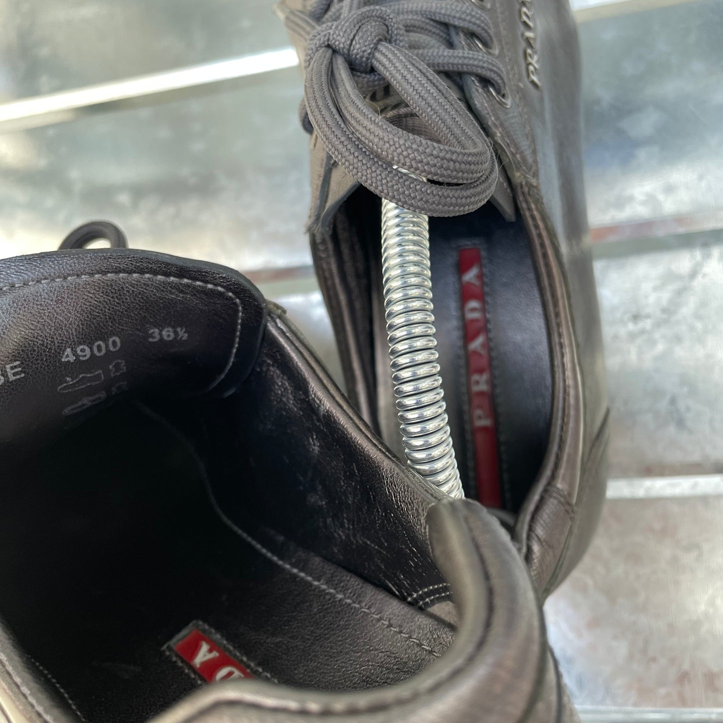 Prada Sport Purple Grey 2009 Women's Saffiano Lux I Trainers