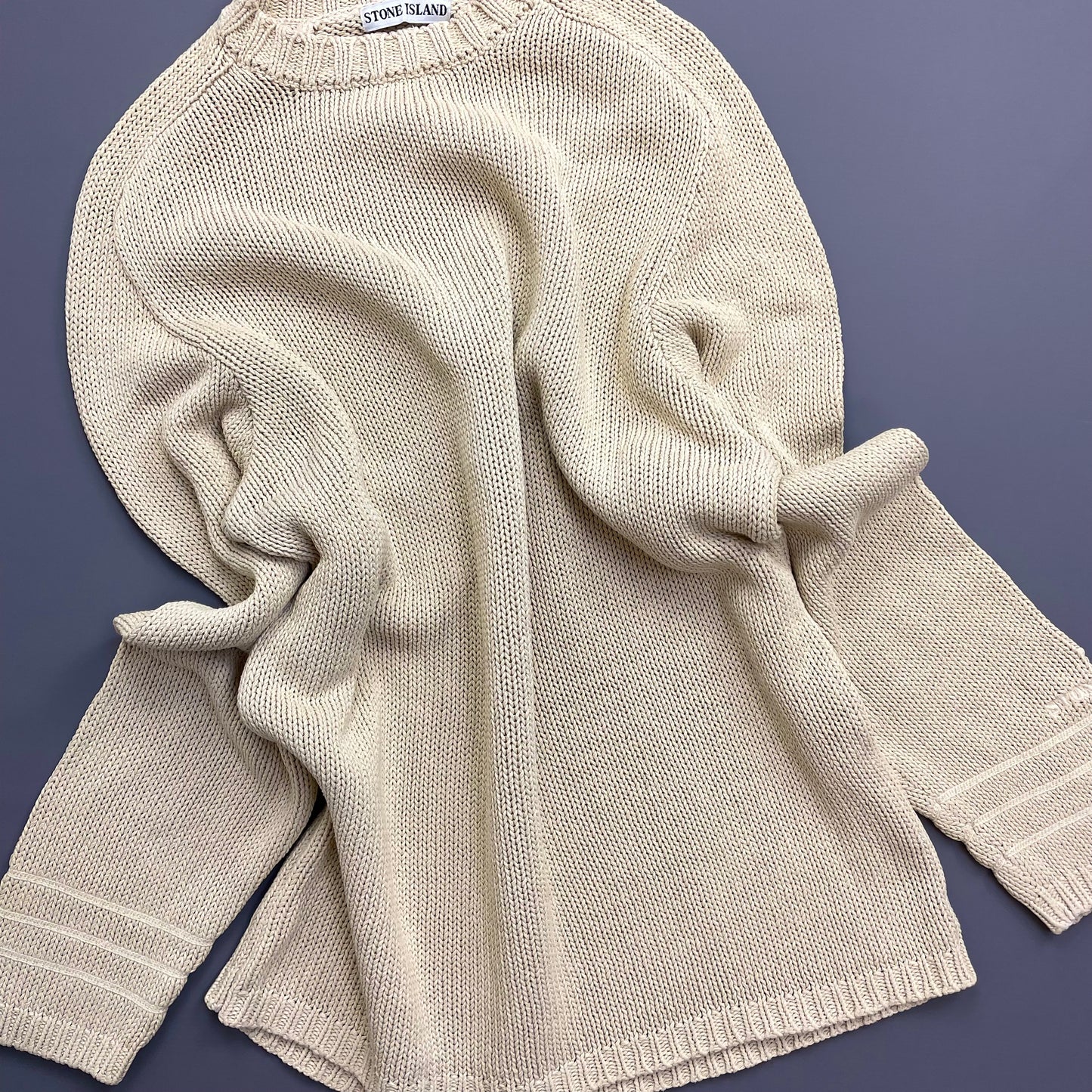 Stone Island Cream SS98 Midweight Knit Crewneck Jumper