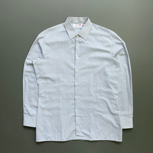 Vintage St Michael Blue & White 80s Check Shirt
