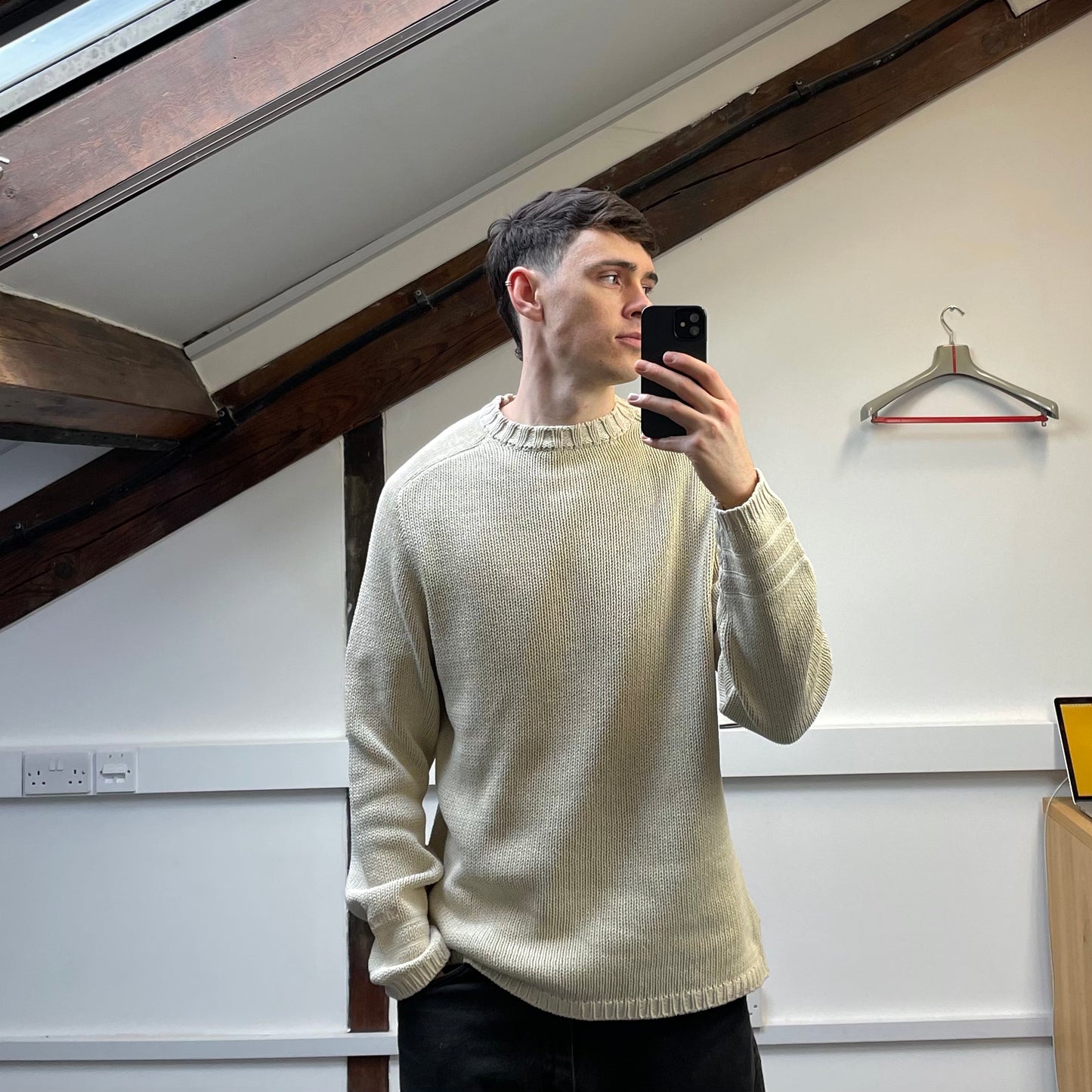 Stone Island Cream SS98 Midweight Knit Crewneck Jumper