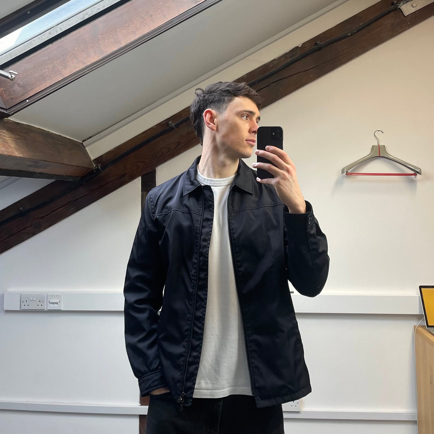 Prada Navy Nylon Overshirt Zip-Through Jacket