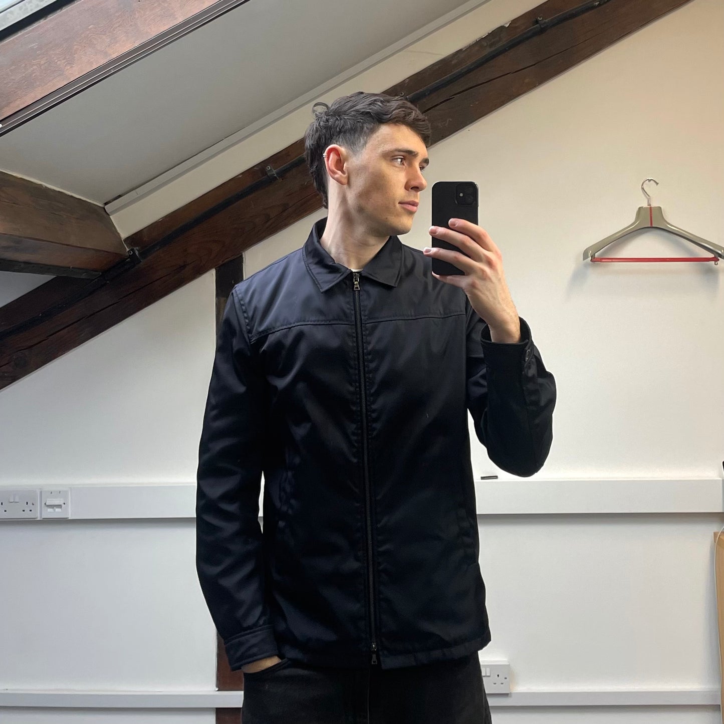Prada Navy Nylon Overshirt Zip-Through Jacket