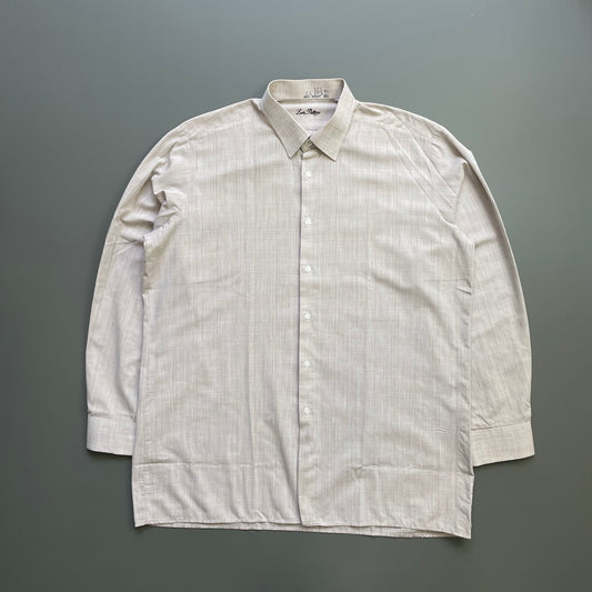Vintage Beige Grey Louis Philippe Textured Shirt