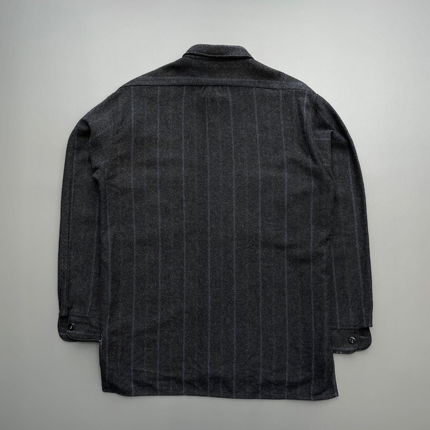Stone Island Dark Grey AW94 Wool Contrast Stripe Shirt