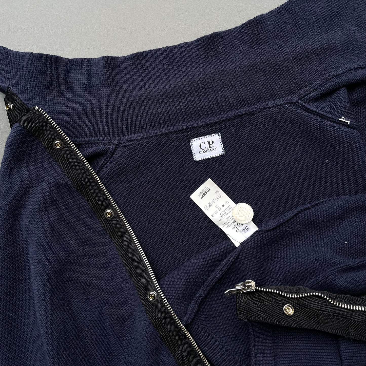 C.P. Company Navy Zip-Through Knit Cardigan Jacket