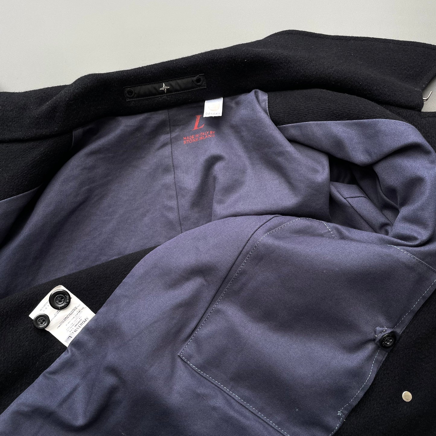 Stone Island Denims Black AW01 Wool Pea Coat