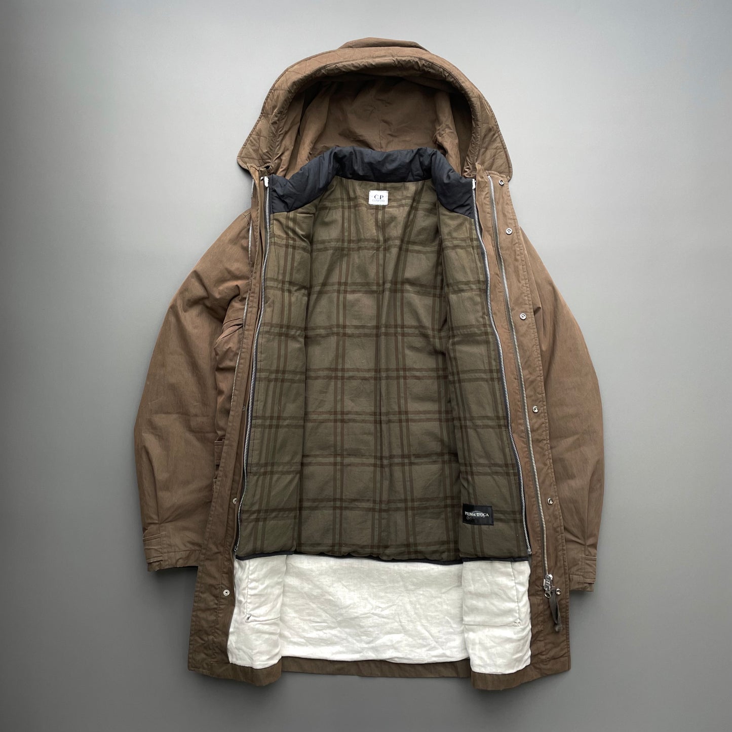 C.P. Company Brown AW05 3-in-1 Piuma D'oca Goose Down Liner Parka Jacket