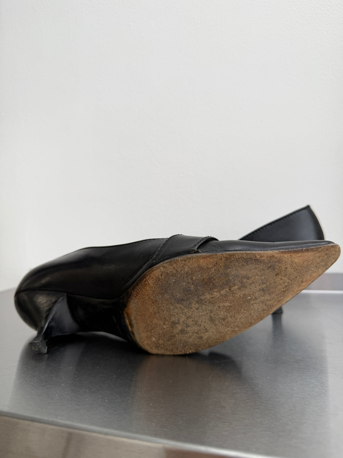 Prada Leather Buckle Kitten Heels