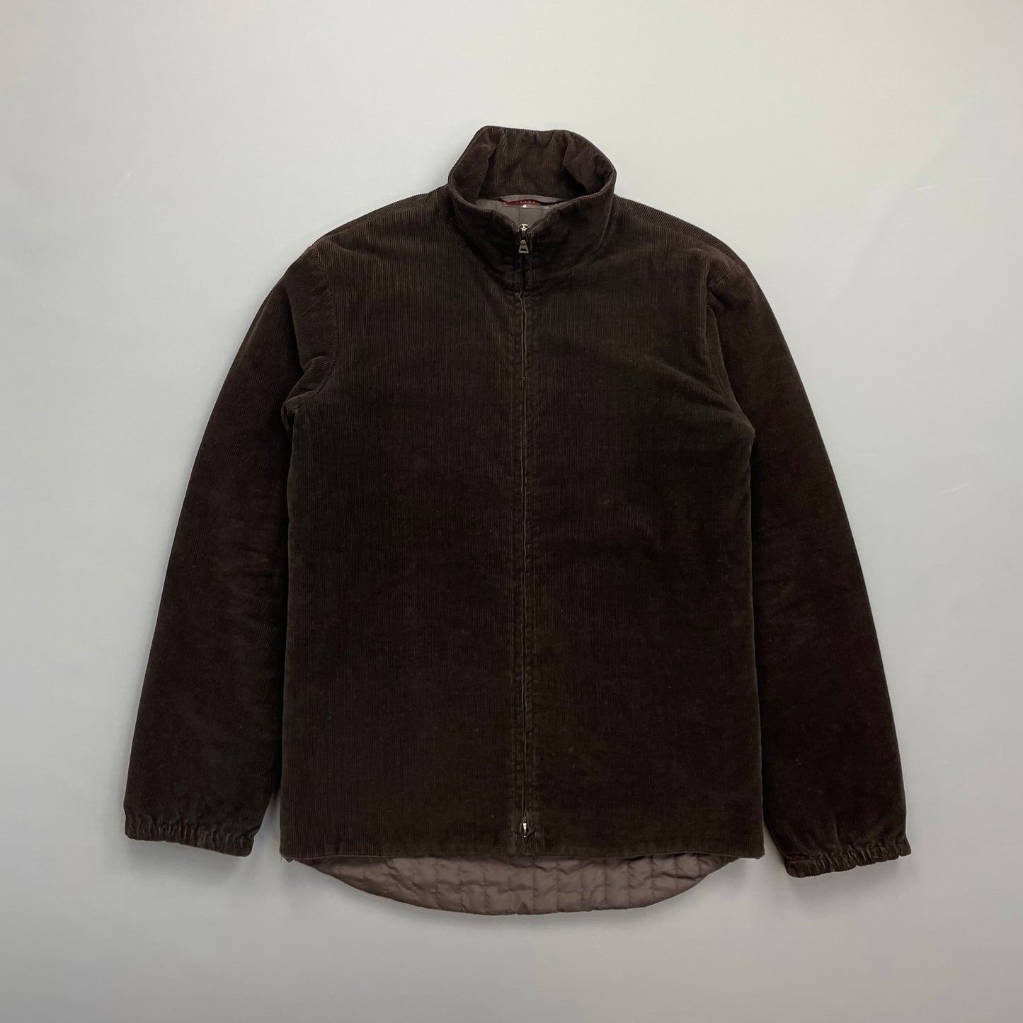 Prada Sport Brown Corduroy Jacket w/ Padded Quilt Lining