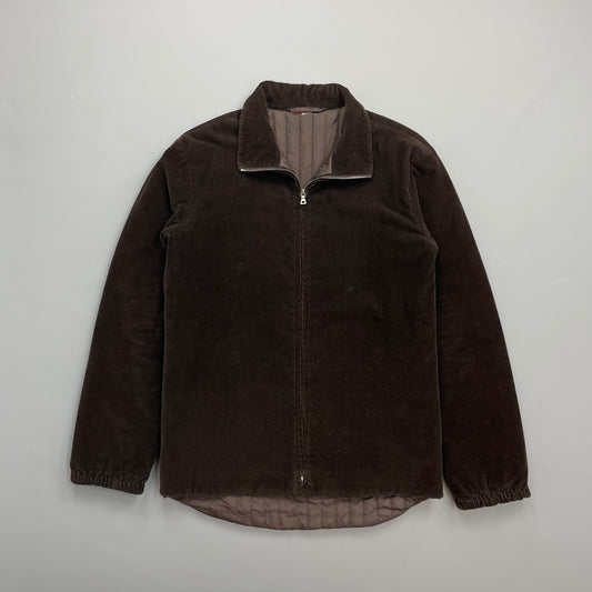 Prada Sport Brown Corduroy Jacket w/ Padded Quilt Lining